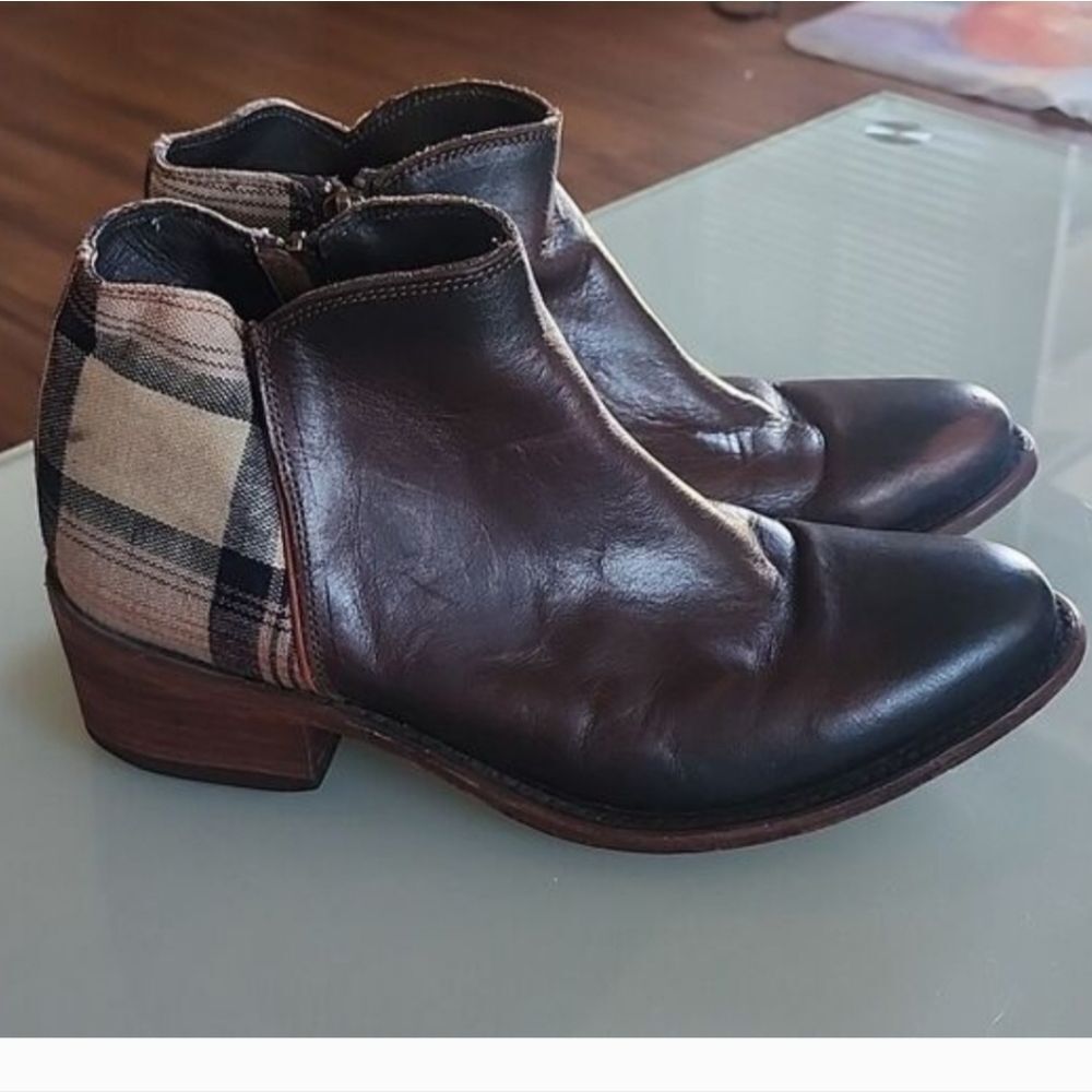 Liberty Black Sally Leather Ankle Boots Size 8 Western Boho Chic Coastal Cowgirl